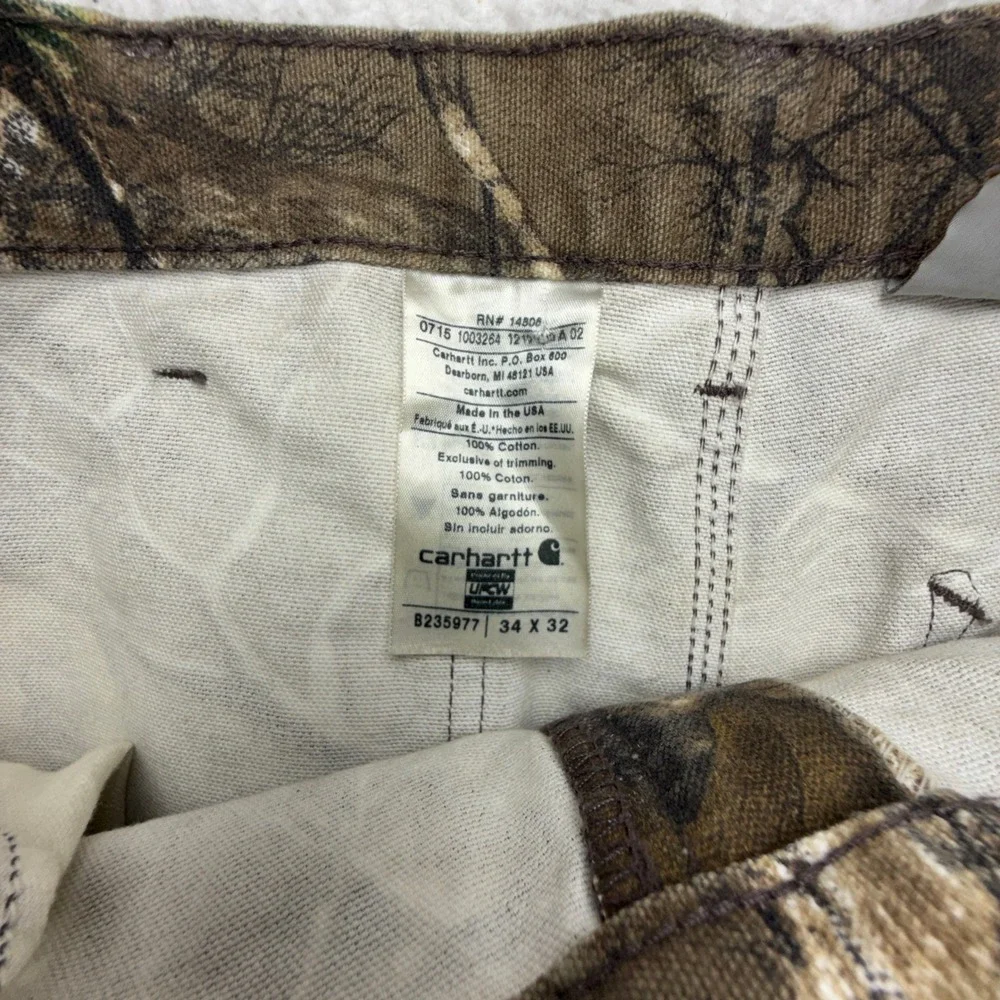 Carhartt Realtree Xtra Camo Dungaree Pants Mens 34x32 B235 977 NWT NOS